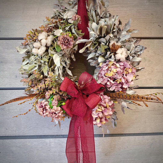 Handmade autumnal door wreath