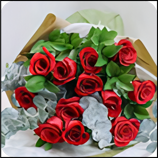 Gift Wrapped Red Roses