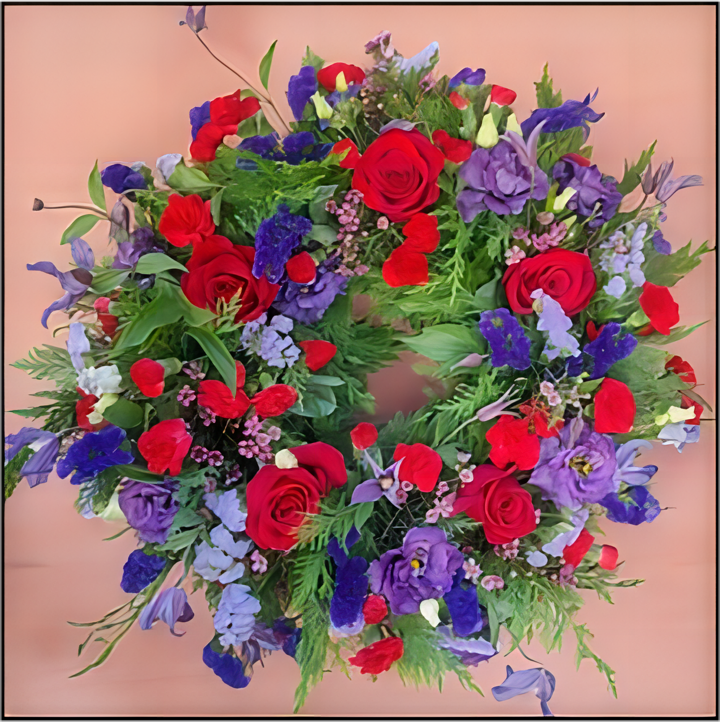 Purple and Red Regal Funeral Wreath