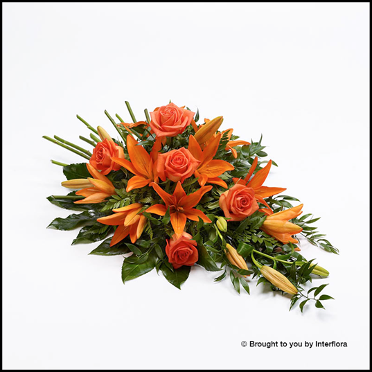 Orange Rose & Lily Spray